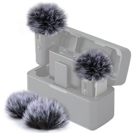 SUNMON DJI Mic Windscreen Furry Foam - DJI Wireless Mic Outdoor Microphone Cover Muff Pop Filter Noise Reduction, Mic Covers for DJI Microphone Wireless(4 PC)