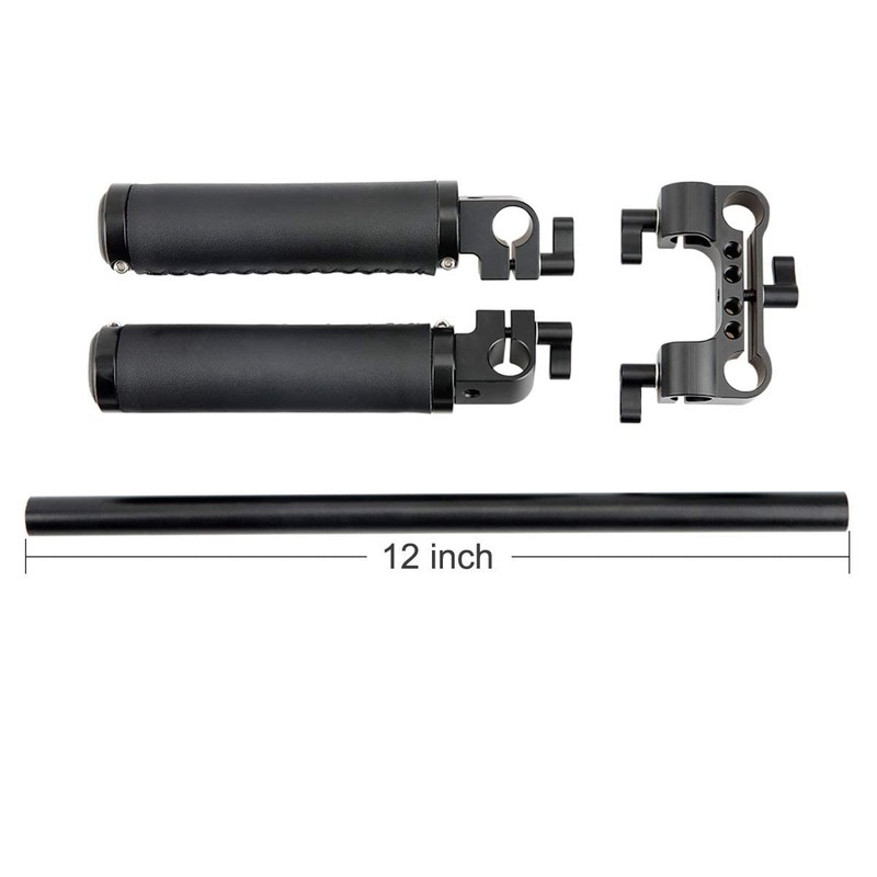 NICEYRIG Camera Handle Kit with 15mm Rod Clamp 30cm long