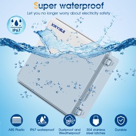 XINYIELE Waterproof Outdoor Project ABS Plastic Junction Box IP67 Weatherproof Dustproof Enclosure with Hinged Cover, Mounting Plate,Wall Brackets for Power Project (11.8"x11.8"x7.1")