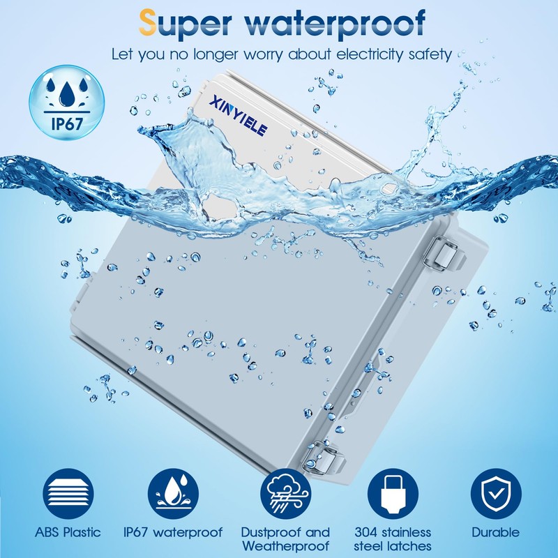 XINYIELE Waterproof Outdoor Project ABS Plastic Junction Box IP67 Weatherproof