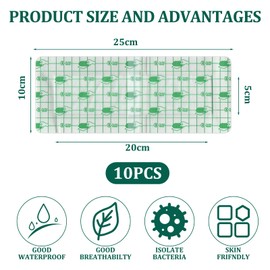 10 PCS Waterproof Dressings for Wounds, 10×25cm Waterproof Bandage for Swimming,Waterproof Wound Dressing for Swimming Shower Tattoo Aftercare Skin Protection