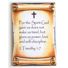 2 Timothy 1:7 Bible Verse Fridge Magnet (2.5 x 3.5 inches)