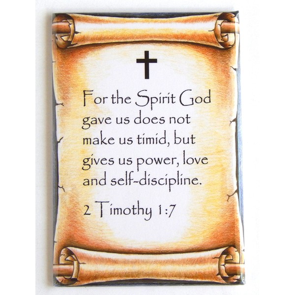 2 Timothy 1:7 Bible Verse Fridge Magnet (2.5 x 3.5