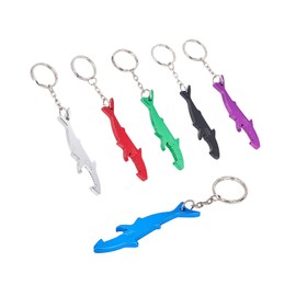 arricraft 12 Pcs Shark Shaped Bottle Opener, Pocketable Keychain Bear Opener for Camping and Traveling, 6 Random Colors