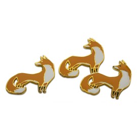 Novel Merk Woodland & Safari Animal – Fox, Giraffe & Other Wildlife Lapel Pin, Hat Pin & Tie Tack Set - with Clutch Back (3-Fox)