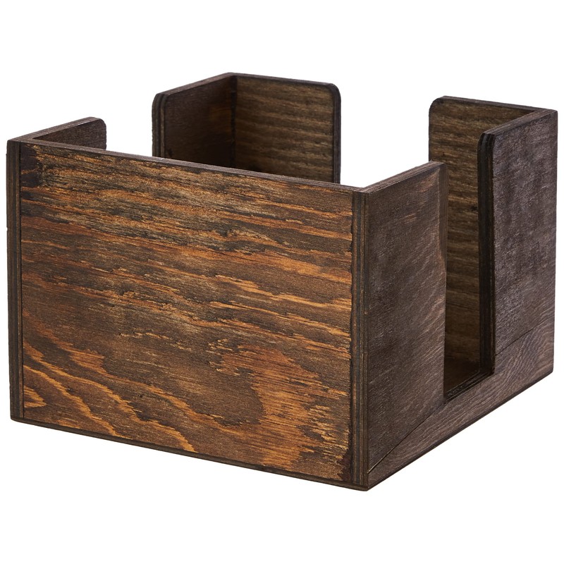 Wooden Cocktail Napkin Caddy - Bar Top Organiser to Hold