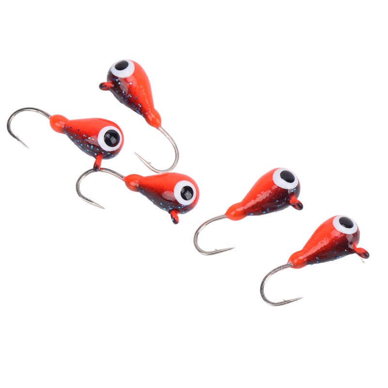 5 PCS Ice Fishing Jigs Kit Winter Fishing Perch Hooks