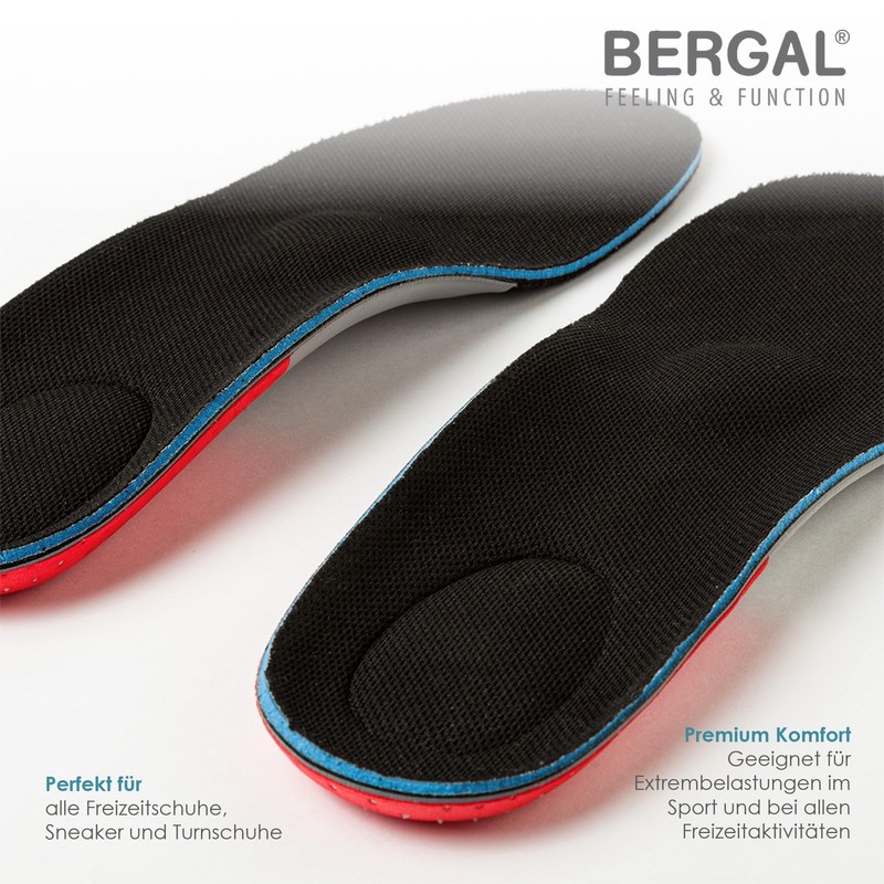 Bergal Men's X-treme Einlegesohle für Freizeit Orthotic Insole, Multicolour (Schwarz),