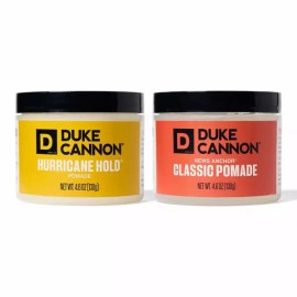 Duke 듀크 캐논 포마드 2팩 번들 - 뉴스 앵커 클래식 허리케인 홀드 각각 4.6온스 강력한 쉬운 헹굼 수성 포뮬러 [Classic Hurricane Hold] Duke Cannon Pomade 2-Pack Bundle - News Anchor Classic Hurricane Hold, 4.6 oz each, Strong, Easy Rinse Water-soluble Formula [Classic Hurricane Hold]