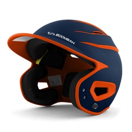 Boombah DEFCON Batting Helmet Sleek Profile Navy/Orange - Size Senior 7" - 7 3/4"