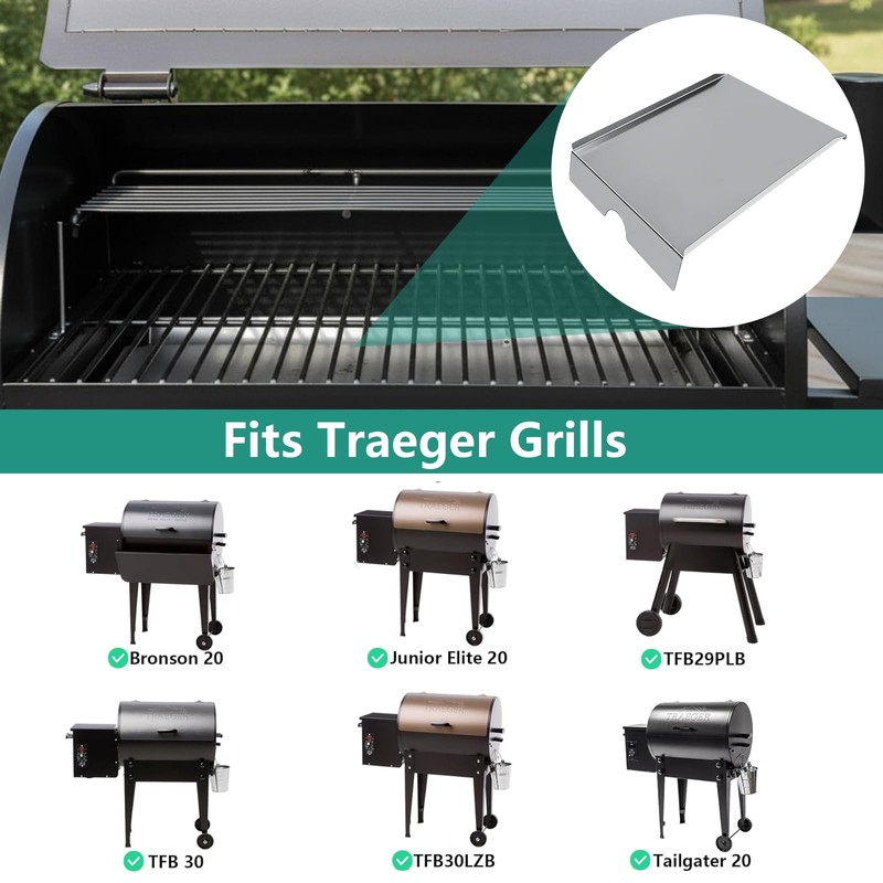 Stainless Steel Drip Tray Heat Baffle Replacement for Traeger BAC012,