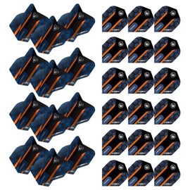 WINMAU Prism Alpha Hexagon Design Extra Thick Dart Flights - 10 sets per pack (30 dart flights in total) (Blue & Orange)