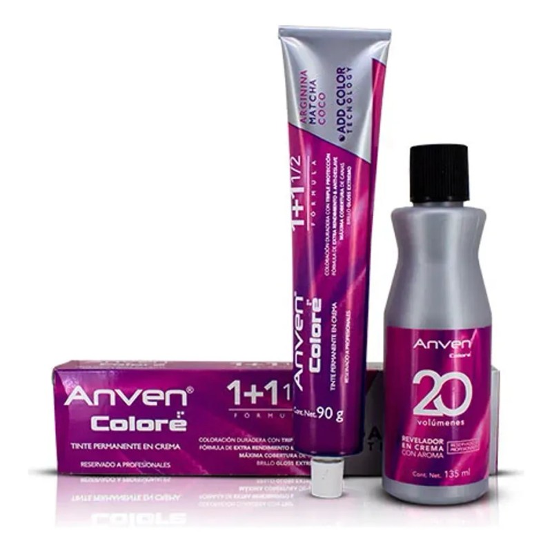 Tinte Anven 6.77 Rubio Obs Violeta Electrico+peroxido 20vol 6.77 Rubio