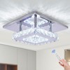 Cainjiazh Dimmable Modern Crystal Chandeliers LED Mini Ceiling Light with