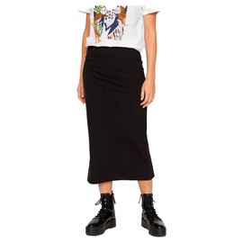PIECES Women's Pckylie Mw Midi Skirt Noos BC Midi Skirt, black