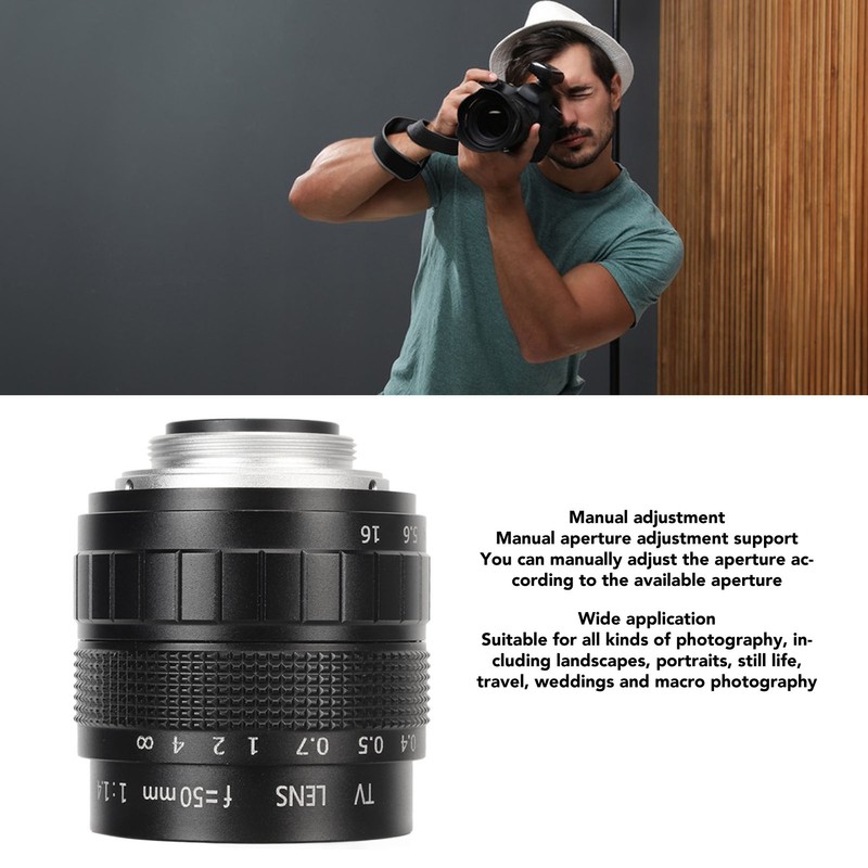 50mm Manual Focus Prime Lens F1.4 C 2/3inch Large Aperture