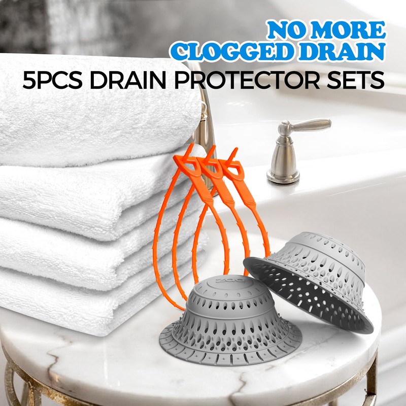 zaa 5 Pcs Bathtub & Shower Drain Hair Catcher, 2