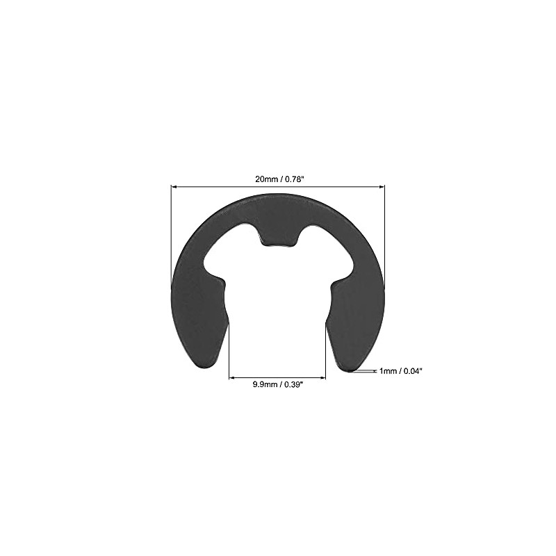 sourcing map E-Clip Circlip - 20mm External Retaining Shaft Snap