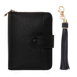 1 Women's Short Wallet and 1 Tassel Charm, Multi-Compartment Wallet, Fashionable Simple Wallet, Pu Leather Wallet