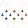 Comet Busters Beautiful Multicolor Square Bindis WIth Gold Beads