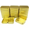 Pack of 20 Rectangular Metal Tins Empty Hinged Boxes Containers