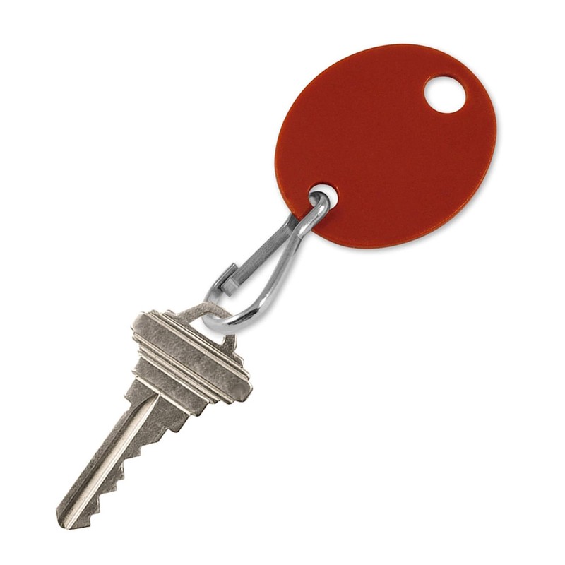 Lucky Line Oval Key Tag with Hook in Maroon, 20