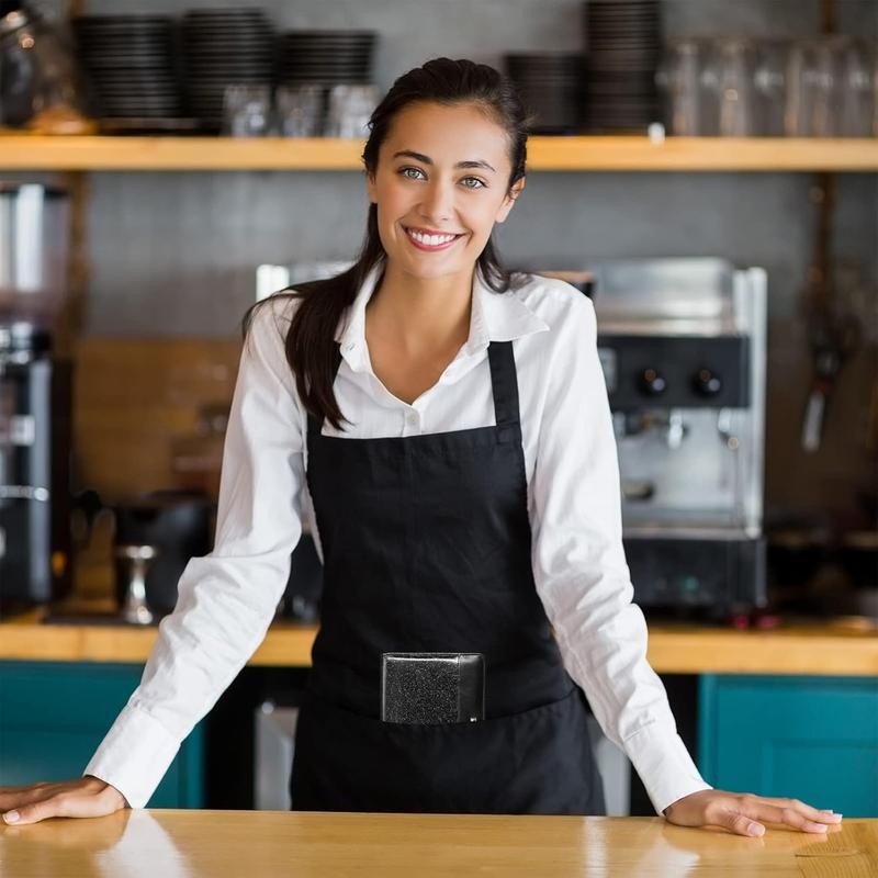 Server Book for Waitress-Leather Waitress Book Organizer with Zipper Pocket