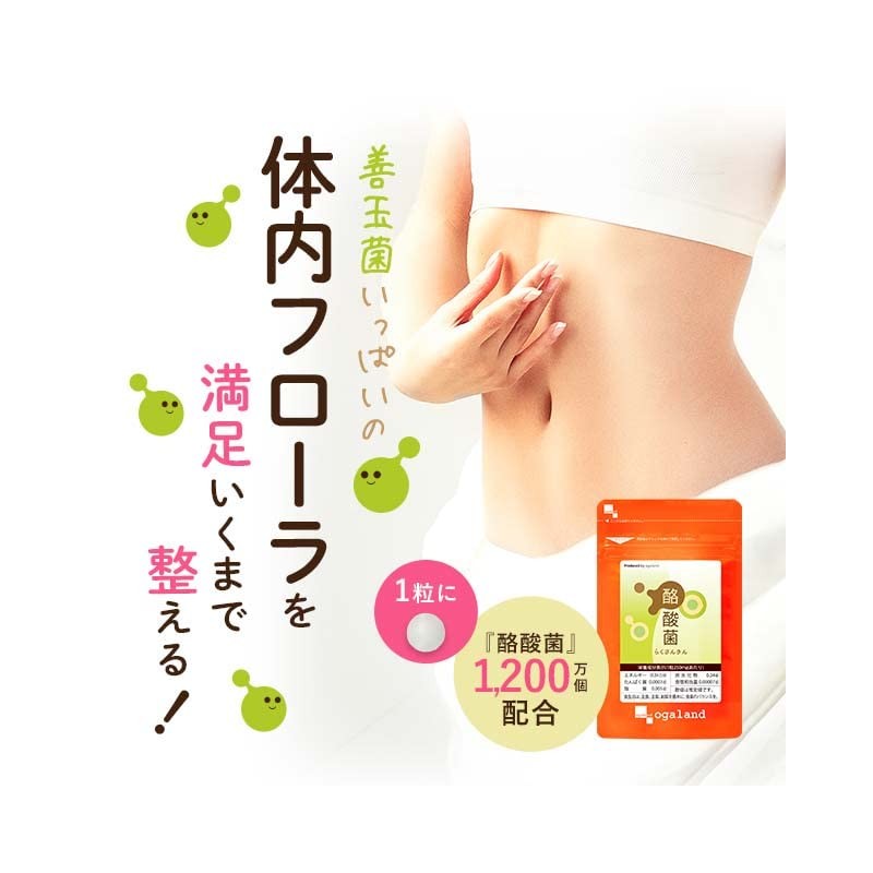 オーガランド (ogaland) 酪酸菌 (90粒 / 約3ヶ月分) 酪酸菌配合数 1粒あたり 約1200万個配合 (体内フローラ/トイレサポート)
