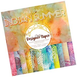 Indian Summer - Clarity Designer Paper 12" x 12": Decorative Craft Paper Pad, Designer Speciality Paper for Scrapbooking, Card Making, Printmaking,150 GSM