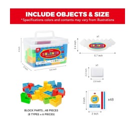 iYuePeng 48pcs Board Games Tetra Tower Balance Stacking Toys Building Blocks Kids Gifts