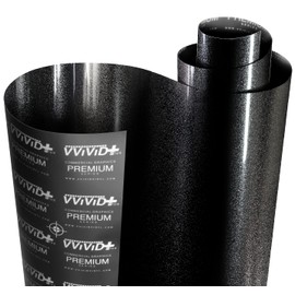 VViViD+ Ultra Gloss Metallic Premium Vinyl Car Wrap Film (1ft x 5ft, Gloss Heavy Metal Black)