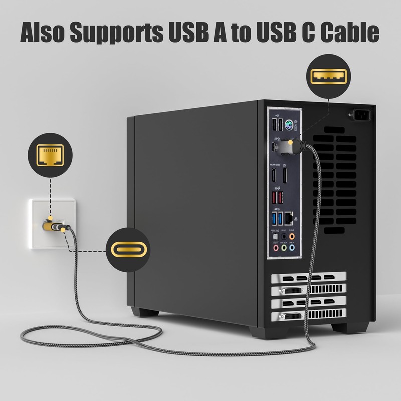 USB C to Ethernet Adapter, New Idea RJ45 Male to