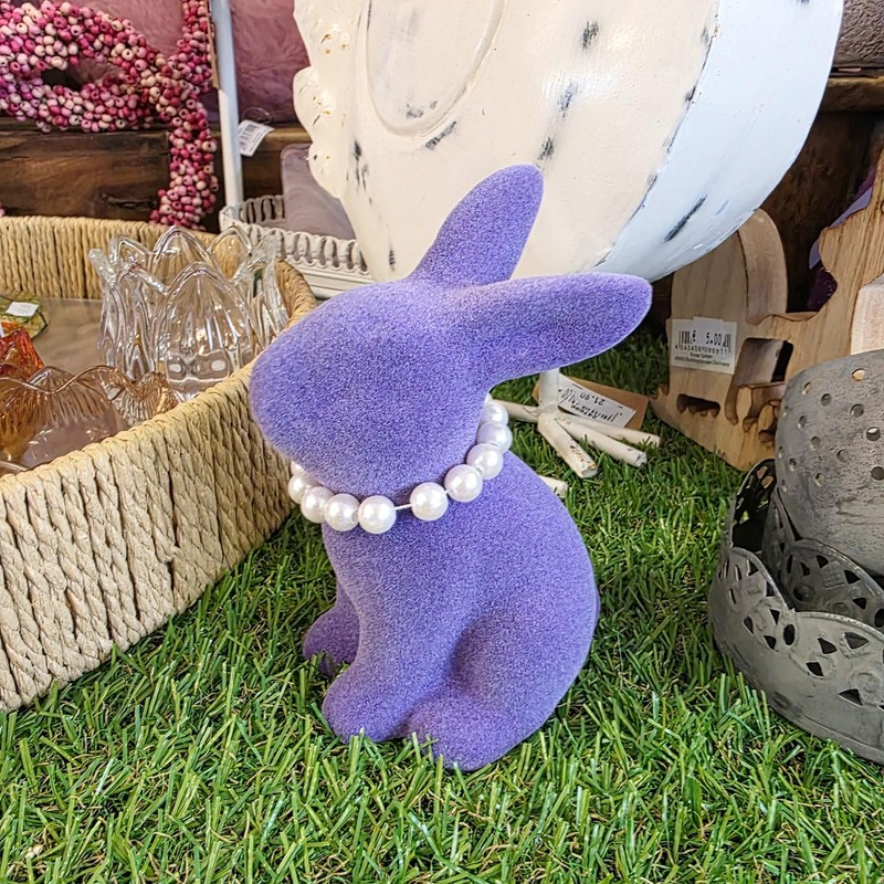 Macosa WV559_x2 Easter Bunny with Pearl Necklace, Set of 2,
