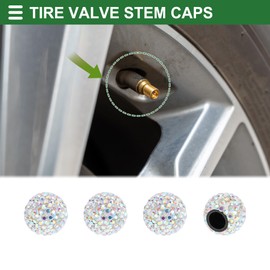 Motoforti Tire Valve Stem Caps Tyre Valve Dust Covers 8x16mm Decorative ABS Assorted Color 4 Pcs