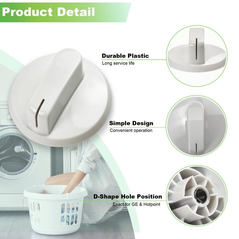 HLZDS WE03X25285 Dryer Knob Replacement, Dryer Timer Control Knob Assembly,