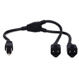 Hosa Cable YAC407 Grounded Power Y-Cable - 14 Inches