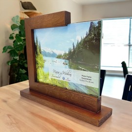 Marcos para Fotos. Portaretrato para Escritorio 6x8 Pulgadas. Marcos para Fotos. Cuadro para Fotografias para tu Hogar. Picture Frame. Portaretratos. HALFY (COLOR CAOBA - HORIZONTAL)