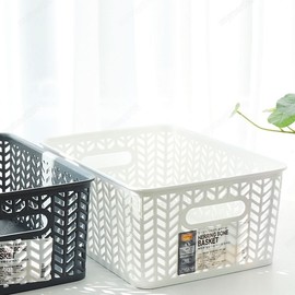 Herringbone basket storage basket handle organizing basket No. 2 Gray 2ea