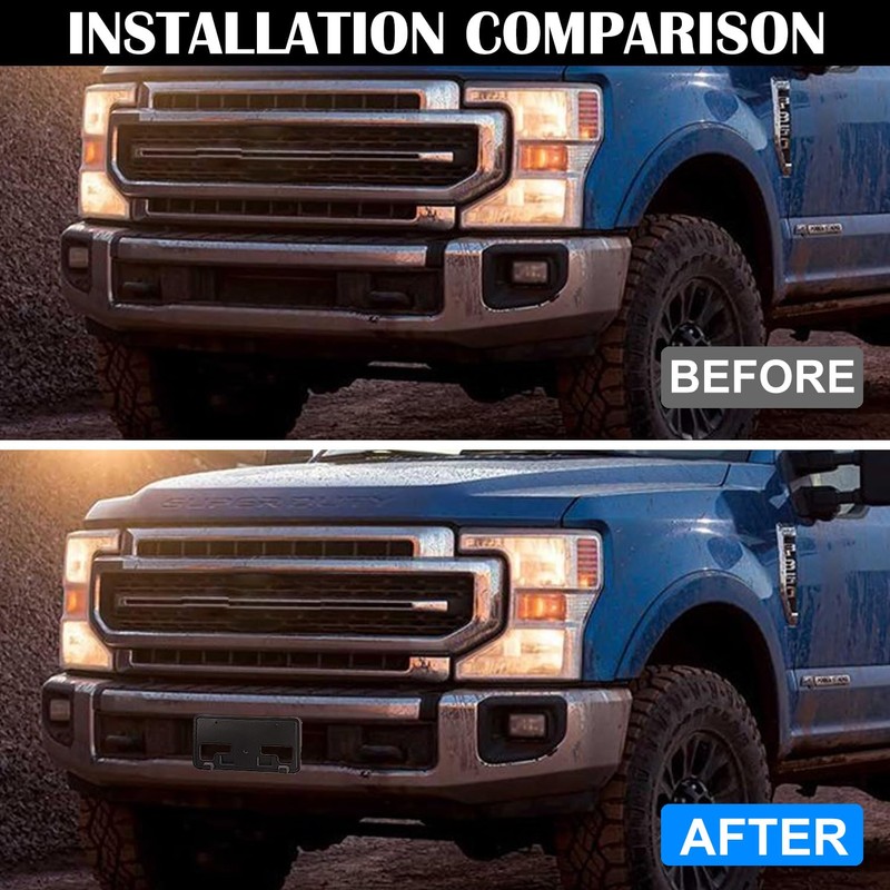 License Plate Frame Compatible with F250 F350 Super Duty 2023