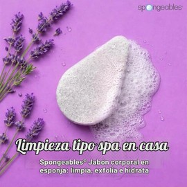 Spongeables Esponja Limpiadora Anti-Celulitis con Aceite de Oliva, Lavanda, 4oz
