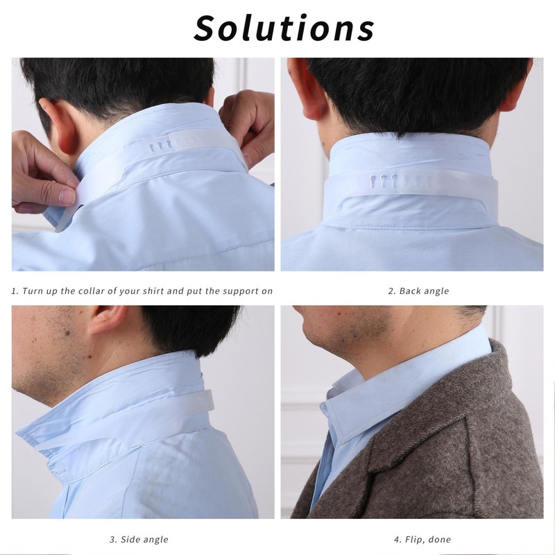 2pcs Adjustable Shirt Collar Support Bundle Shirt Collar Support System