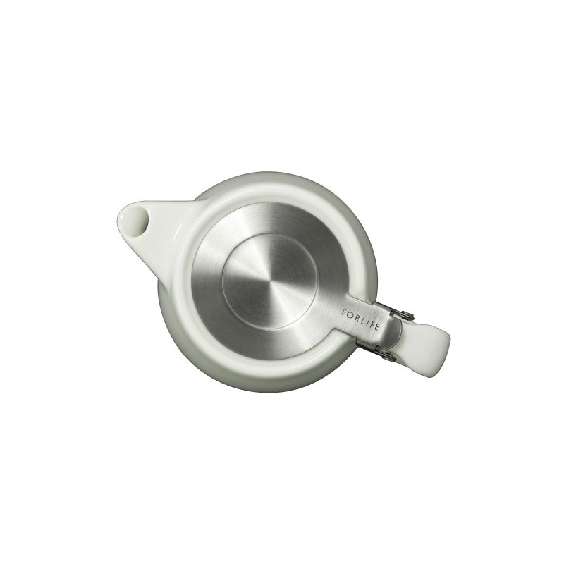 FORLIFE Stump Teapot with SLS Lid and Infuser, 18-Ounce, White