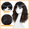 RUNM Short Bob Wavy Wigs for Women Black Mix Brown