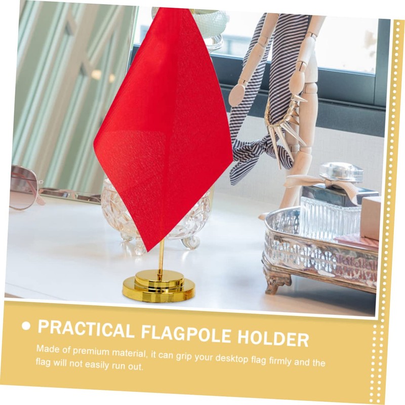 Levemolo Sturdy Metal Plastic Desk Flag Pole Holder Office Decor