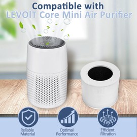 Core Mini Filter Replacement Compatible with LEVOIT Core Mini Air Purifier, 3-in-1 H13 True HEPA Replacement Filter, High-Efficiency Activated Carbon 2 Filters & 10 Aroma Pads