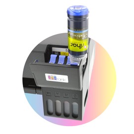 Sublimation Ink for Epson EcoTank Printers with No Mess Key Nozzle Set or Individual Cyan Magenta Yellow Black ET-502 ET-512 ET-522 (Set of 4 (CMYK)
