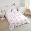 Erosebridal Cute Pink Bow Twin Bedding Set for Girls,Ribbon Bow