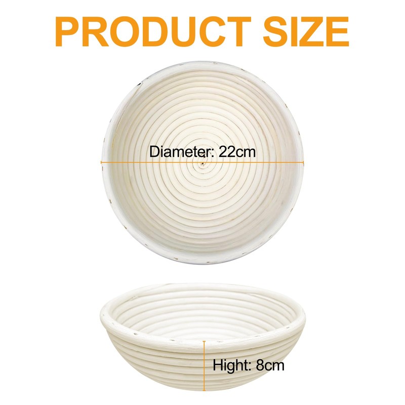 Traxenta Proofing Basket for Bread, Proofing Basket, Round, 22 cm,