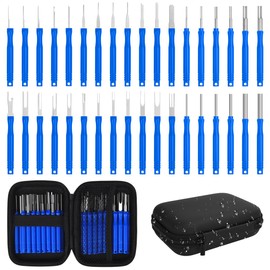 Car Unlocking Tool, Pin Tool Car Set, 36 Pieces Car Tool for Removing Cable Connectors, Tool Set for Removing Terminals with Box for Most Connectors (Blue)