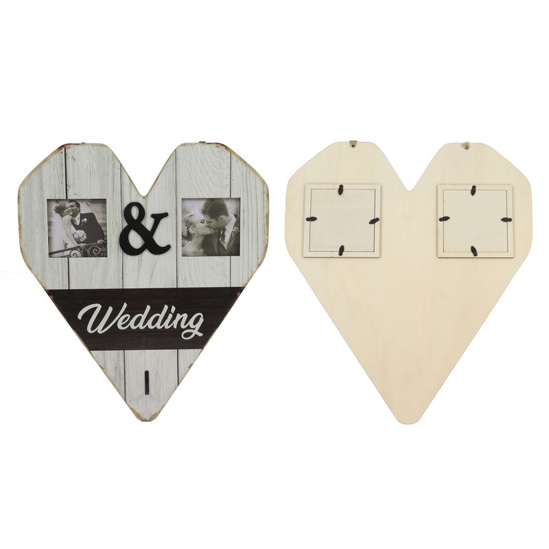 Wood Wedding Picture Frame Key Hook Wall Hanging Decoration Love